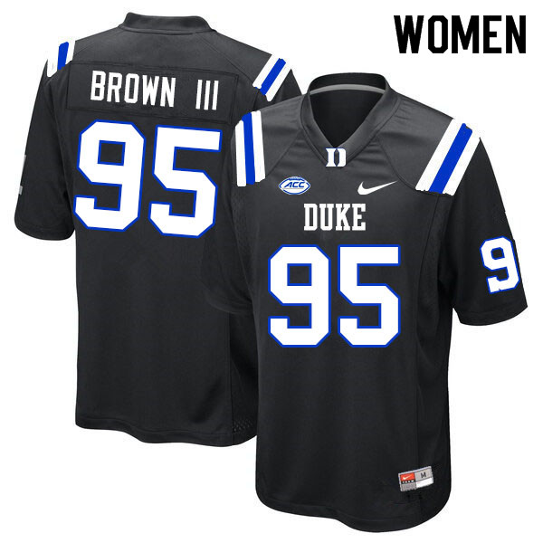 Women #95 Trey Brown III Duke Blue Devils College Football Jerseys Sale-Black - Click Image to Close